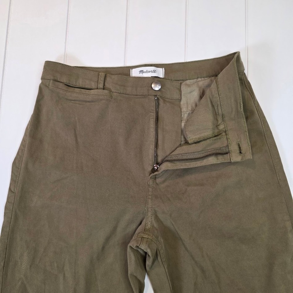 Madewell Emmet Olive Green Wide Leg Trousers - Picture 4 of 11